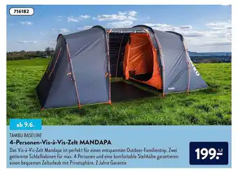 Aldi Nord Tambu Baseline 4-personen-vis-à-vis-zelt Mandapa Angebot