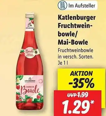 Lidl Katlenburger Fruchtweinbowle Oder Mai-bowle Angebot