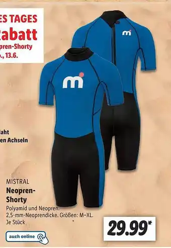 Lidl Mistral Neopren-shorty Angebot