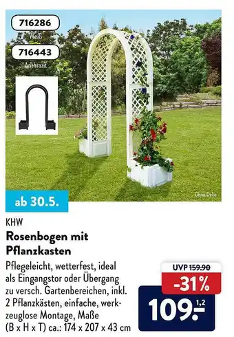 Aldi Süd Khw Rosenbogen Mit Pflanzkasten Angebot