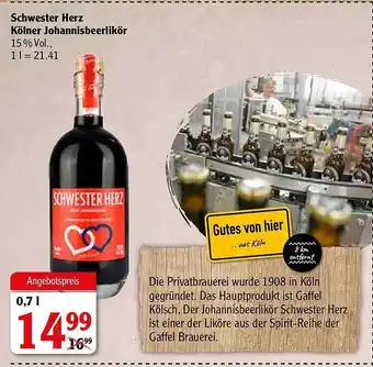 Globus Schwester Herz Kölner Johannisbeerlikör Angebot