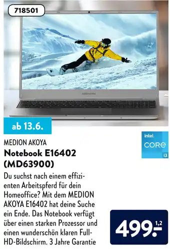 Aldi Süd Medion Akoya Notebook E16402 (MD63900) Angebot