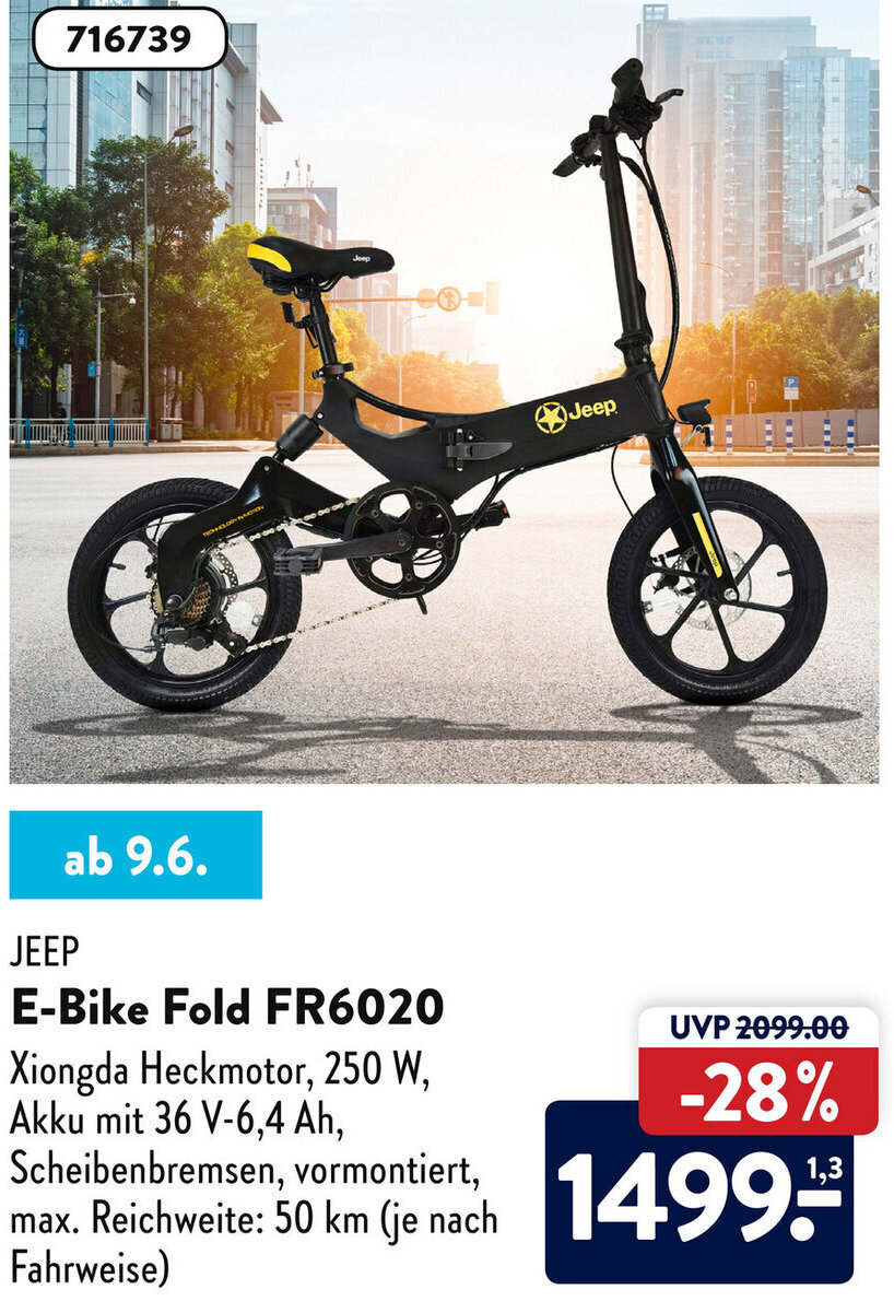 Jeep EBike Fold FR6020 Angebot bei Aldi Süd