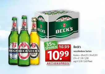 Getränkeland Beck's Verschiedene Sorten Angebot