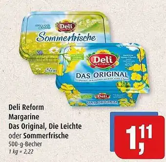 Markant Markt Deli Reform Margarine Das Original, Die Leichte Oder Sommerfrische Angebot