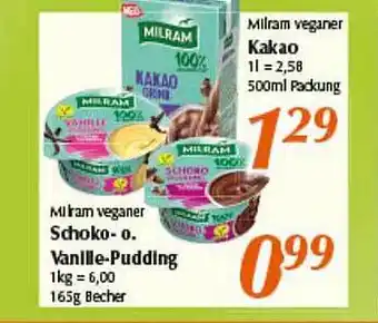 inkoop Milram Veganer Kakao Oder Schoko- Oder Vanille-pudding Angebot