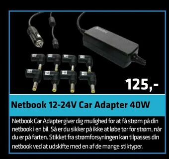 Netbook 12-24V Car Adapter 40W