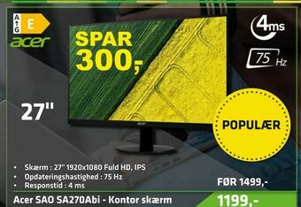 Acer SAO SA270Abi - Kontor skærm