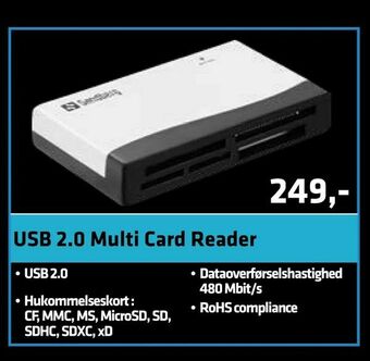 LabTech Data USB 2,0 Multi Card Reader tilbud