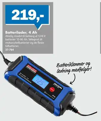 Biltema Batterilader, 4 Ah tilbud