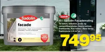 Bauhaus 10 l Sadolin Facademaling tilbud