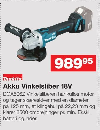Bauhaus Akku Vinkelsliber 18V tilbud