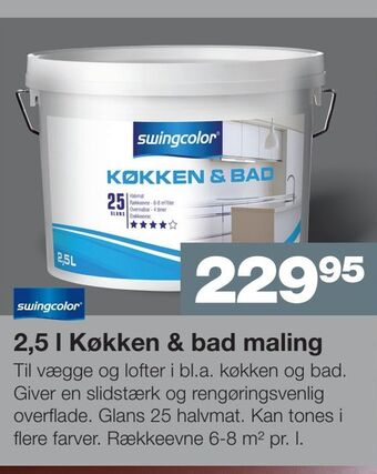 Bauhaus 2,5 l Køkken & bad maling tilbud