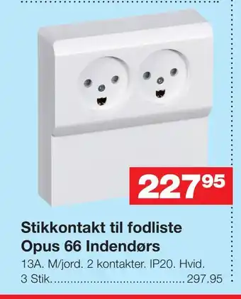 Bauhaus Stikkontakt til fodliste Opus 66 Indendørs tilbud