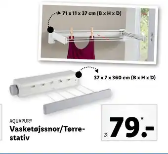 Lidl Vasketøjssnor/Tørre stativ tilbud