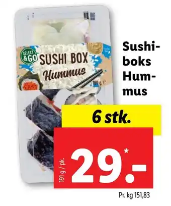 Lidl Sushiboks Hummus tilbud