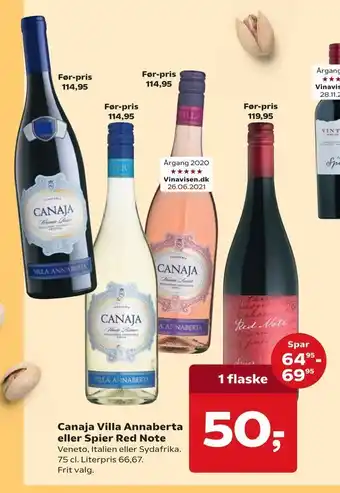 Dagli'Brugsen Canaja Villa Annaberta eller Spier Red Note tilbud