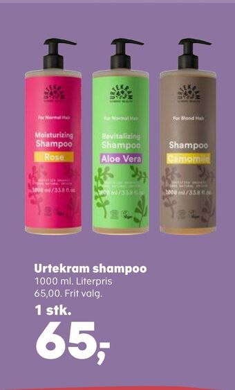 Kvickly Urtekram shampoo tilbud