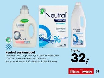 Kvickly Neutral vaskemiddel tilbud