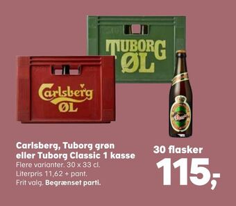 Kvickly Carlsberg, Tuborg grøn eller Tuborg Classic 1 kasse tilbud