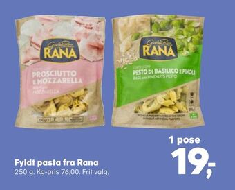 Kvickly Fyldt pasta fra Rana tilbud