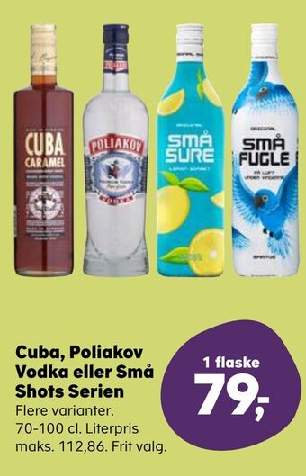 SuperBrugsen Cuba, Poliakov Vodka eller Små Shots Serien tilbud