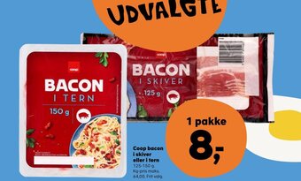 SuperBrugsen Coop bacon i skiver eller i tern tilbud