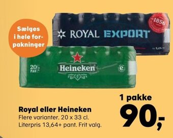 SuperBrugsen Royal eller Heineken tilbud