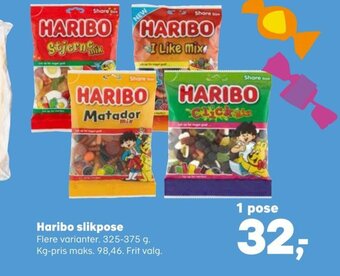 SuperBrugsen Haribo slikpose tilbud
