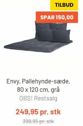 Silvan Envy, Pallehynde-sæde 80 x 120 cm grå tilbud