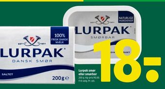 Coop 365 Lurpak smør tilbud