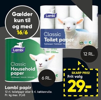 Bilka Lambi papir tilbud