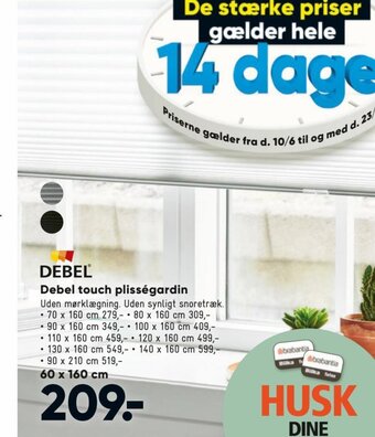 Bilka Debel touch plisségardin tilbud