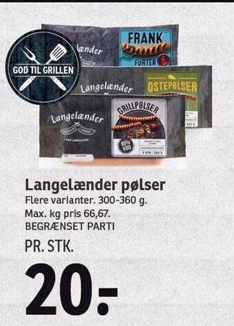 SPAR Langelænder pølser tilbud