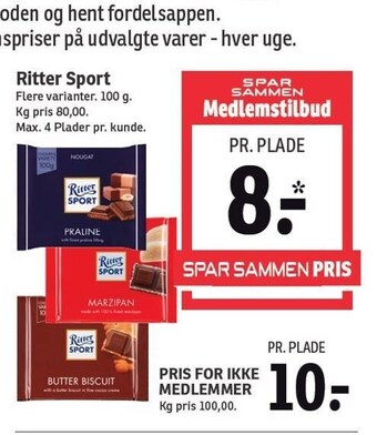 SPAR Ritter Sport tilbud