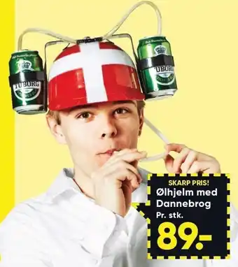 Ølhjelm med dannebrog