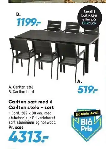 Bilka Carlton sæt med 6 carlton stole tilbud