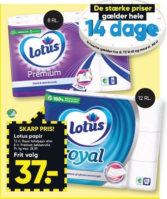 Bilka Lotus papir tilbud