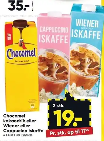 Chocomel kakaodrik el. Wiener el. Cappucino iskaffe 2 stk