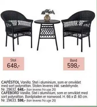 Daells Bolighus Cafestol el. cafebord tilbud