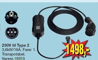 Harald Nyborg 230V til Type 2 tilbud
