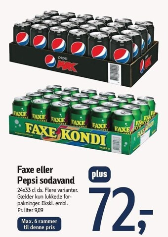 Føtex Faxe el. pepsi sodavand tilbud
