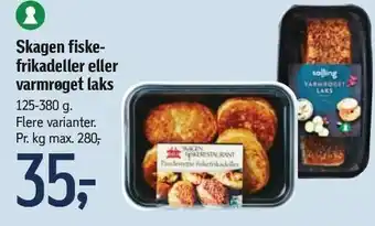 Føtex Skagen fiskefrikadeller el. varmrøget laks tilbud