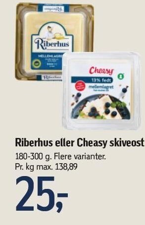 Føtex Riberhus el. Cheasy skiveost tilbud