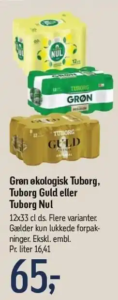 Føtex Grøn øko Tuborg, Tuborg Guld el. Tuborg nul tilbud