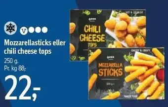 Føtex Mozzarellasticks el. chilli cheese tops tilbud