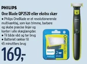 Føtex Philips one blade QP2520 el. ekstra skær tilbud
