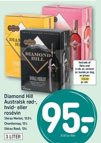 REMA 1000 Diamond hill australsk rød-, hvid- el. rosévin tilbud