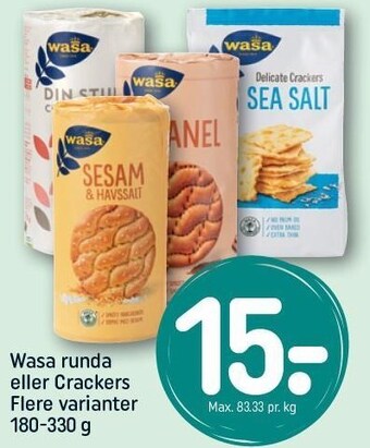 REMA 1000 Wasa runda eller Crackers tilbud