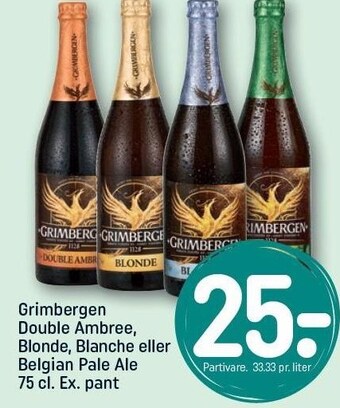 REMA 1000 Grimbergen double Ambree, blonde, blanche eller belgian pale ale tilbud